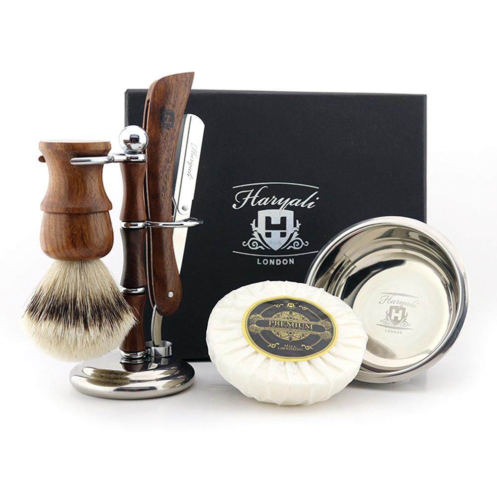 Haryali's Wooden Cut Throat Razor Kit 