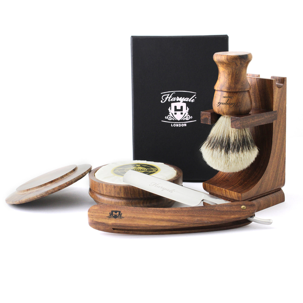 Cut Throat Razor Set - Wood Handle | Haryali London UK | HARYALI LONDON